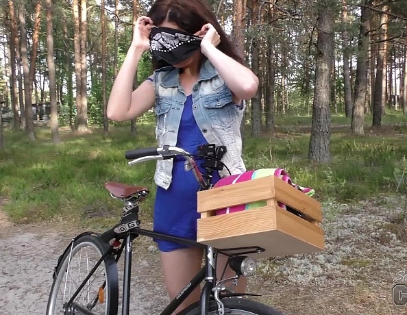 Risky Public Masturbation In A Forest Pretty Puffy Nipple Model Sharlote Rides Her Bike Nude