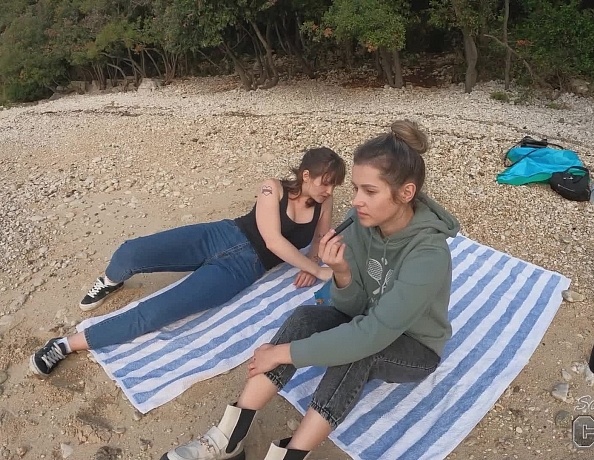 Waiting For Sunset On A Private Nude Beach With Sofie And Josie Fresh